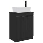vidaXL Meuble de salle de bain avec évier Noir 54 x 35 x 83 cm