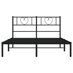 vidaXL Cadre de lit métal sans matelas et tête de lit noir 160x200 cm
