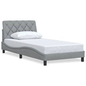 vidaXL Cadre de lit sans matelas gris clair 100x200 cm tissu
