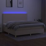 vidaXL Sommier à lattes de lit et matelas et LED Crème 200x200cm Tissu