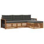vidaXL Ensemble de canapés d'extérieur Naturel et Anthracite