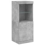 vidaXL Buffet avec lumières LED gris béton 41x37x100 cm
