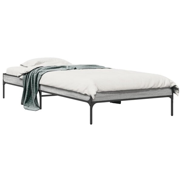 vidaXL Cadre de lit sans matelas sonoma gris 75x190 cm