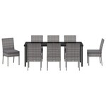 vidaXL Ensemble de salle à manger pour jardin 9 Pièces Gris Poly rotin