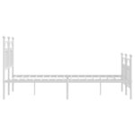 vidaXL Cadre de lit métal avec tête de lit/pied de lit blanc 135x190cm