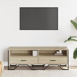 vidaXL Meuble TV chêne sonoma 122x34x41 cm bois d'ingénierie