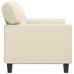 vidaXL Canapé à 2 places Crème 120 cm Similicuir