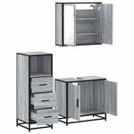 vidaXL Ensemble de meubles de salle de bain 3 Pièces Sonoma gris