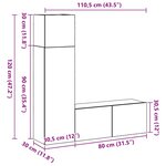 vidaXL Ensemble meuble TV 3 Pièces Chêne noir 130.5 x 30 x 140 cm