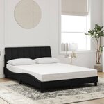 vidaXL Lit avec matelas Hanko noir 140x190 cm velours