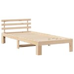 vidaXL Cadre de lit avec tête de lit Naturel 90 x 190 cm Pin massif