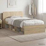 vidaXL Cadre de lit avec rangement Chêne Sonoma 90 x 190 cm