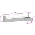 vidaXL Salon de jardin 4 Pièces avec coussins Résine tressée Gris