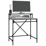 Bureau table poste de travail meuble d'ordinateur informatique étude sonoma 80 x 50 x 90 cm bois d'ingénierie et fer gris 02_0023965