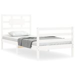 vidaXL Cadre de lit sans matelas blanc bois massif