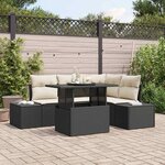 vidaXL Ensemble de canapé de jardin 5 Pièces Noir Poly rotin