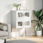 vidaXL Buffet haut blanc 68x39x107 cm acier