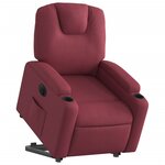 vidaXL Fauteuil inclinable électrique rouge bordeaux tissu