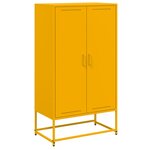 vidaXL Buffet haut jaune moutarde 68 5x38 5x123 5 cm acier