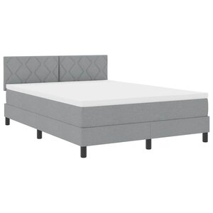 vidaXL Lit boxspring avec matelas Gris clair 160 x 200 cm tissu