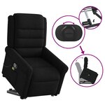 vidaXL Fauteuil de massage inclinable Noir Tissu