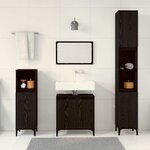 vidaXL Ensemble de mobilier de salle de bain 3 Pièces Chêne noir