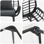 vidaXL Ensemble de meubles de jardin 4 Pièces Marron Noir Crème