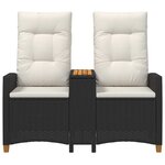 vidaXL Banc inclinable avec table 2 -Seater 126 x 65 x 112 cm