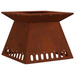 vidaXL Brasero Rouillé 48 x 48 x 40 cm Acier patiné
