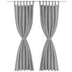 vidaXL Rideau occultant avec boucles 2 Pièces 140 x 245 cm Gris