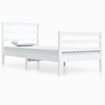 vidaXL Cadre de lit sans matelas blanc bois de pin massif 90x200 cm