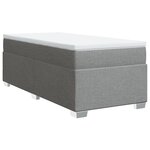 vidaXL Sommier à lattes de lit avec matelas Gris clair 100x200cm Tissu