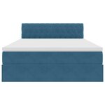 vidaXL Lit de Rangement avec matelas Bleu foncé 140 x 190 cm Velours
