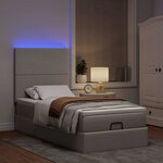 vidaXL Cadre de lit ottoman avec matelas taupe 100x200 cm tissu