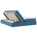 vidaXL Lit avec rangement et matelas Bleu foncé 200 x 200 cm Velours