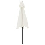 vidaXL Parasol de jardin avec LED et mât en acier blanc 225x225x212 cm