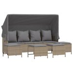 vidaXL Salon de jardin avec coussins 5 Pièces beige résine tressée
