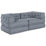 vidaXL Unité de canapé modulaire 2 Pièces Gris 140 x 70 x 56 cm Tissu