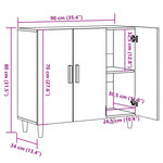 vidaXL Buffet vieux bois 90x34x80 cm bois d'ingénierie