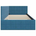 vidaXL Cadre de lit d'angle avec tête de lit Bleu 90 x 200 cm Velours