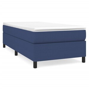 vidaXL Sommier à lattes de lit avec matelas Bleu 80x200 cm Tissu