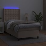 vidaXL Sommier à lattes de lit matelas LED Cappuccino 90x190cm