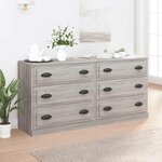 vidaXL Buffets 2 Pièces sonoma gris bois d'ingénierie