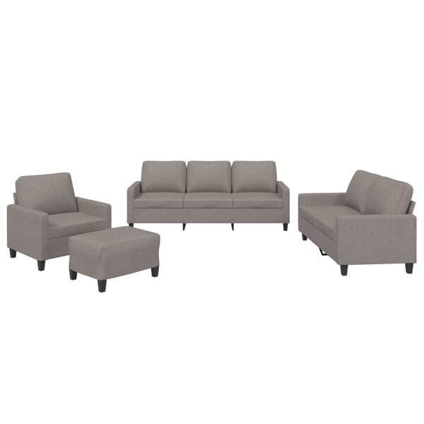 vidaXL Ensemble de canapés 4 Pièces avec coussins Taupe Tissu