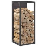 vidaXL Portant de bois chauffage noir 25x25x60 cm