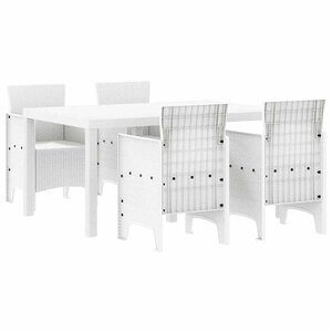 vidaXL Ensemble de salle à manger pour jardin 5 Pièces Blanc Rattan Polt