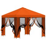vidaXL Abri de jardin avec parois 3 x 3 m Orange Polyester et Acier