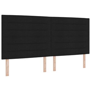 vidaXL Lit à ressorts avec matelas Noir 200 x 200 cm tissu