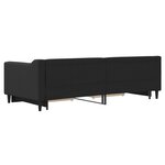 vidaXL Lit de jour avec gigogne et tiroirs sans matelas noir 90x200 cm