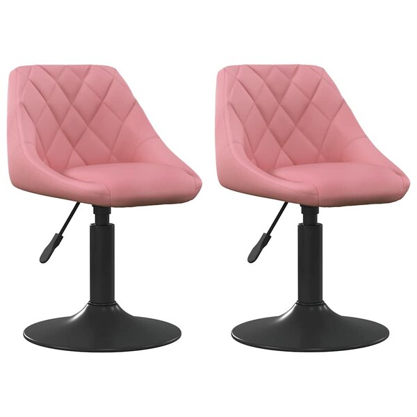 vidaXL Chaises pivotantes à manger lot de 2 Rose Velours